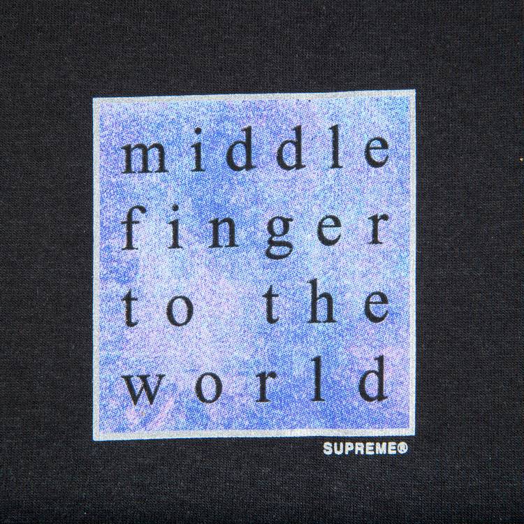 Buy Supreme Middle Finger To The World T-Shirt 'Black' - SS19T14