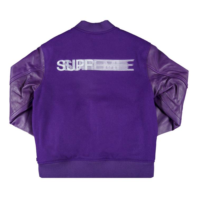 Supreme Motion Logo Varsity Jacket 'Purple' | GOAT