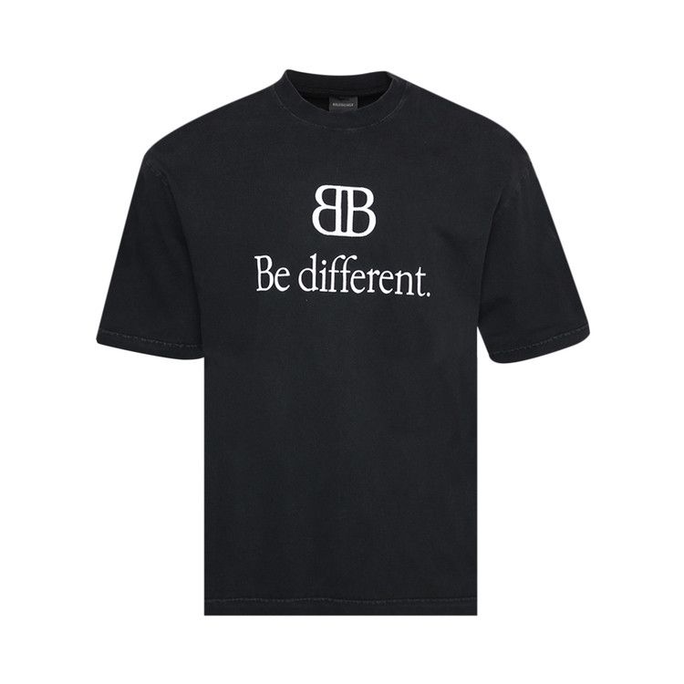Balenciaga Medium Fit T-Shirt Be Different Black