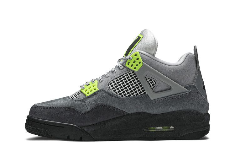 grey and neon green jordans