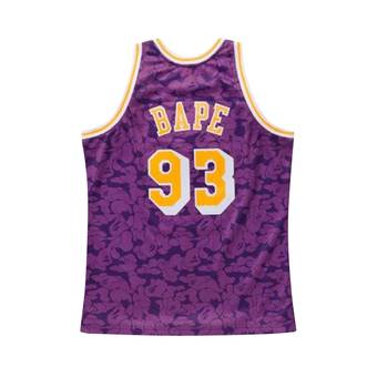 L] A Bathing Ape Bape Vintage Lakers Shooting Shirt Jersey