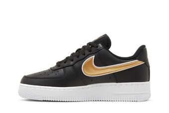 Nike air force 1 black metallic gold sale