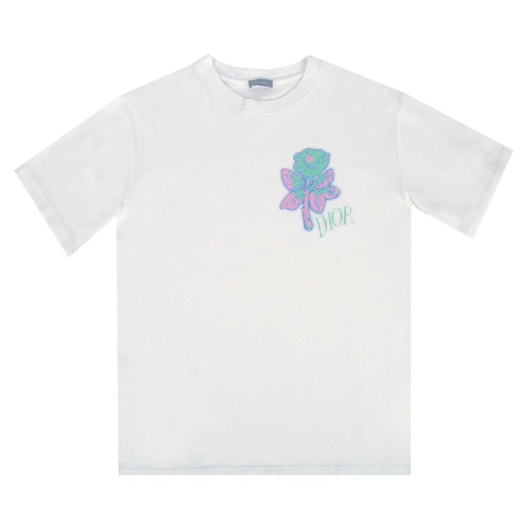 Buy Dior Short-Sleeve Foxton Rose T-Shirt 'White' - 943J605D0554
