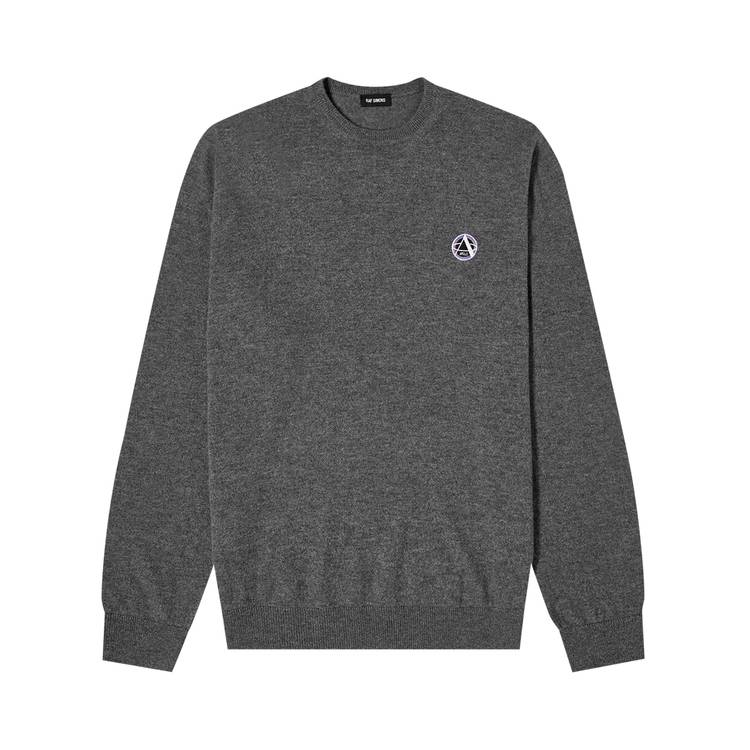 Buy Raf Simons Embroidered Round Neck Knit 'Grey 