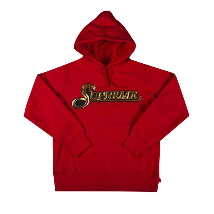 Supreme Sequin Viper Hooded Sweatshirt 'Red'