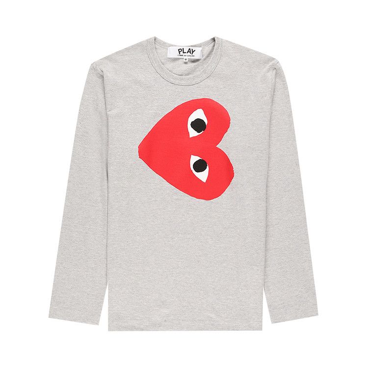 Buy Comme des Garçons Long-Sleeve Play T-Shirt With Sideways Red