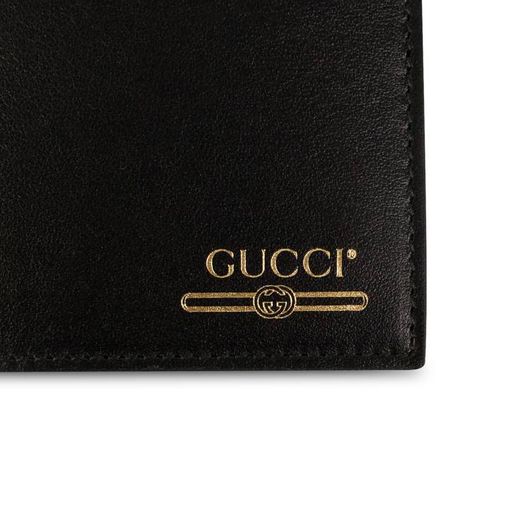 Buy Gucci Gold Logo Smooth Leather Wallet 'Black' - 547585 0YA0G 