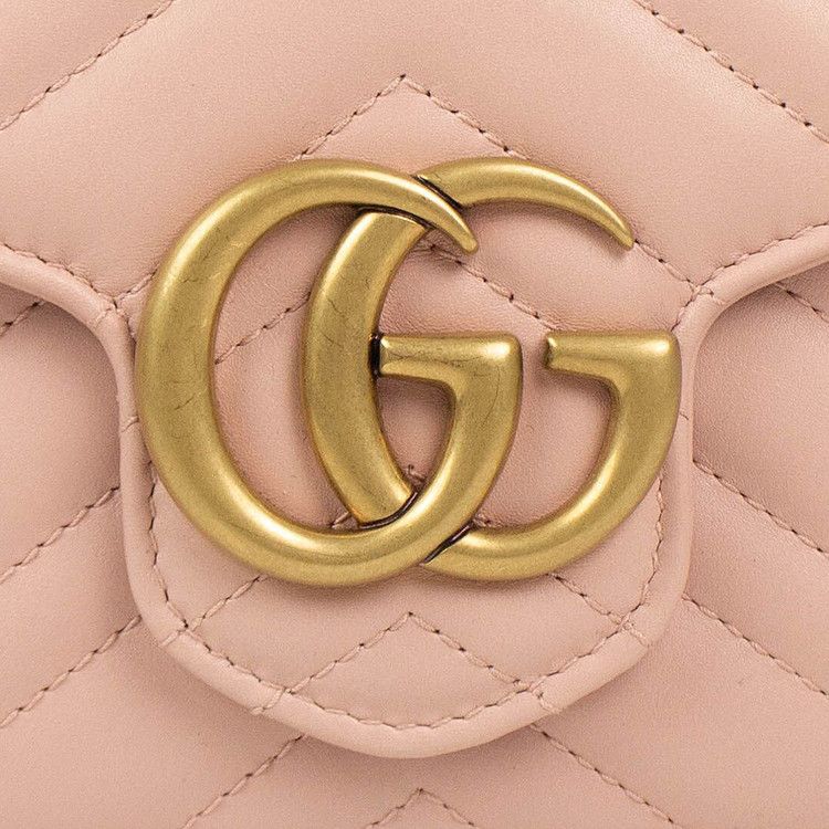 Gucci Quilted Gg Marmont Matelasse Leather Mini Shoulder Bag Pink