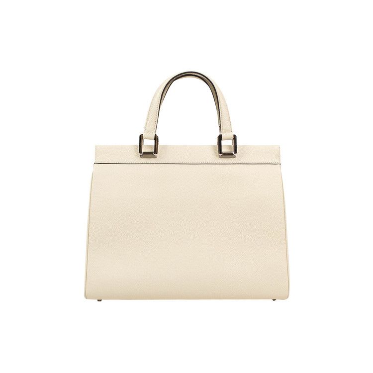 Gucci Zumi Grainy Leather Medium Top Handle Bag White