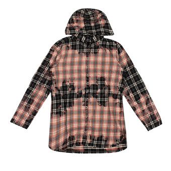 Buy Vlone Flannel Hooded Shirt Black - LS 5 BLK | GOAT