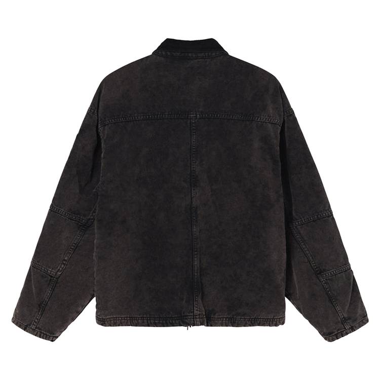 Buy Stussy Washed Canvas Shop Jacket 'Black' - 115589 BLAC