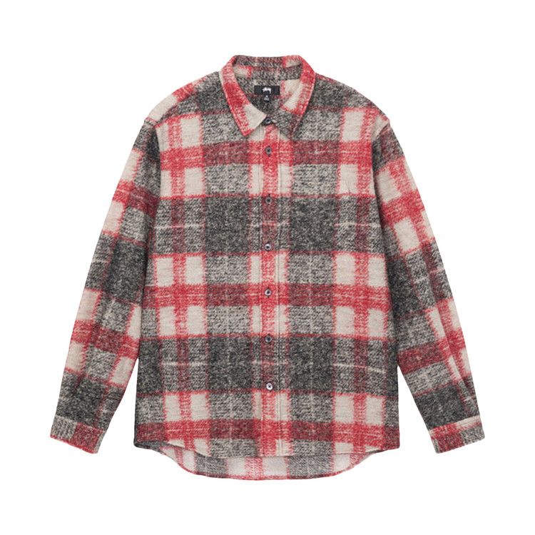 Stussy Plaid Knit Shirt Red