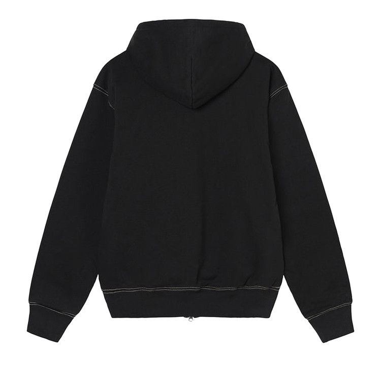 Buy Stussy Double Face Label Zip Hoodie 'Black' - 118460 BLAC | GOAT