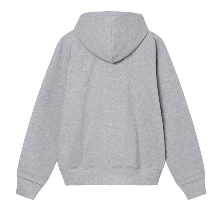 Buy Stussy Double Face Label Zip Hoodie 'Grey Heather' - 118460