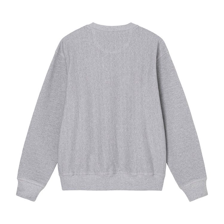 Stussy Contrast Stitch Label Crew Grey Heather