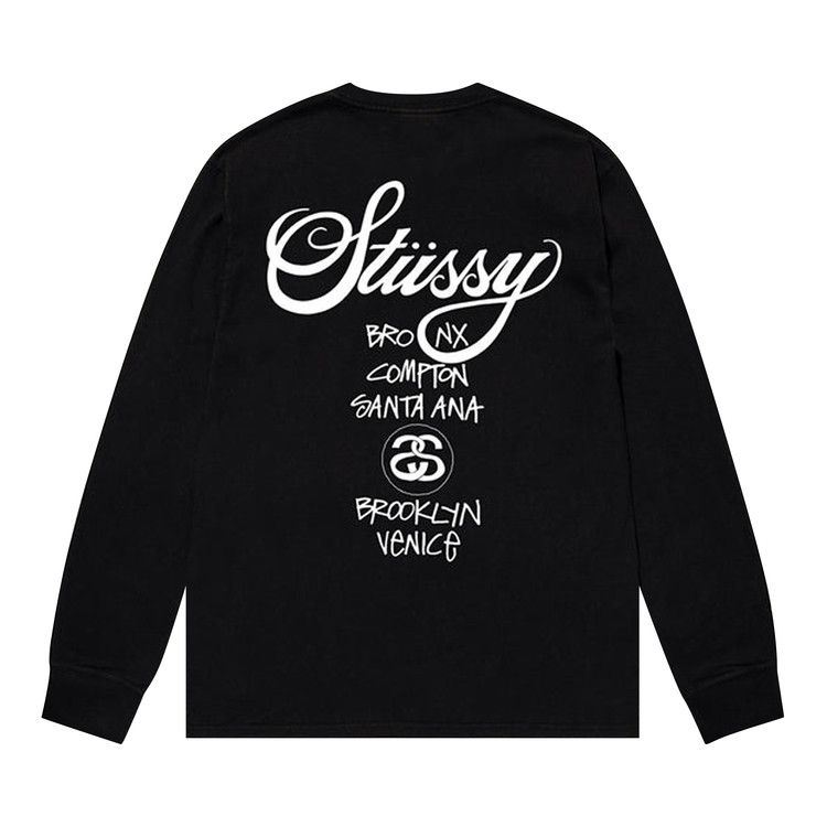 Stussy World Tour Long-Sleeve Tee 'black'