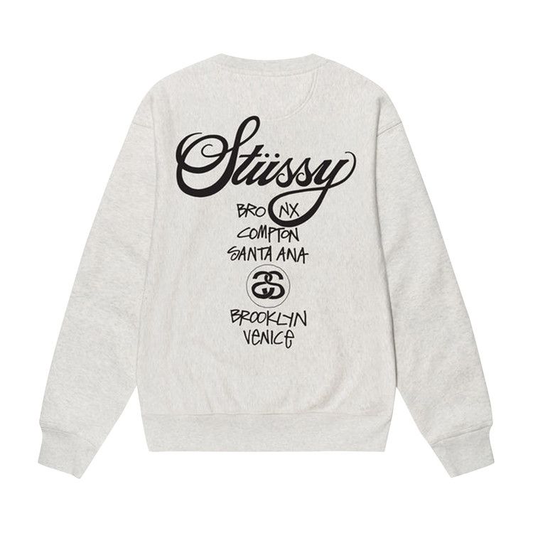 Buy Stussy World Tour Crew 'Ash Heather' - 3913713 ASH | GOAT