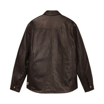 Buy Stussy Boxy Leather Overshirt 'Espresso' - 1110259 ESPR | GOAT