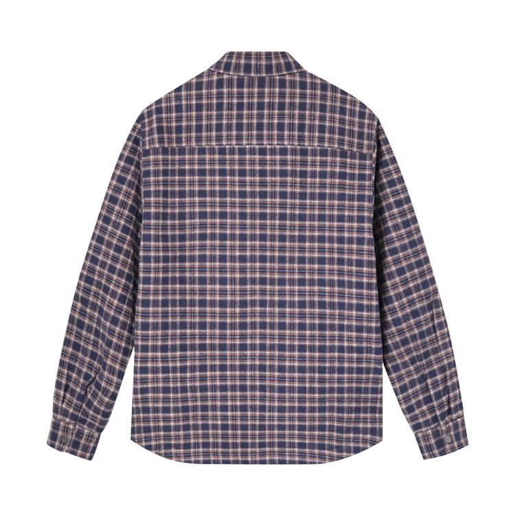 Stussy Sherpa Lined Plaid Shirt Navy