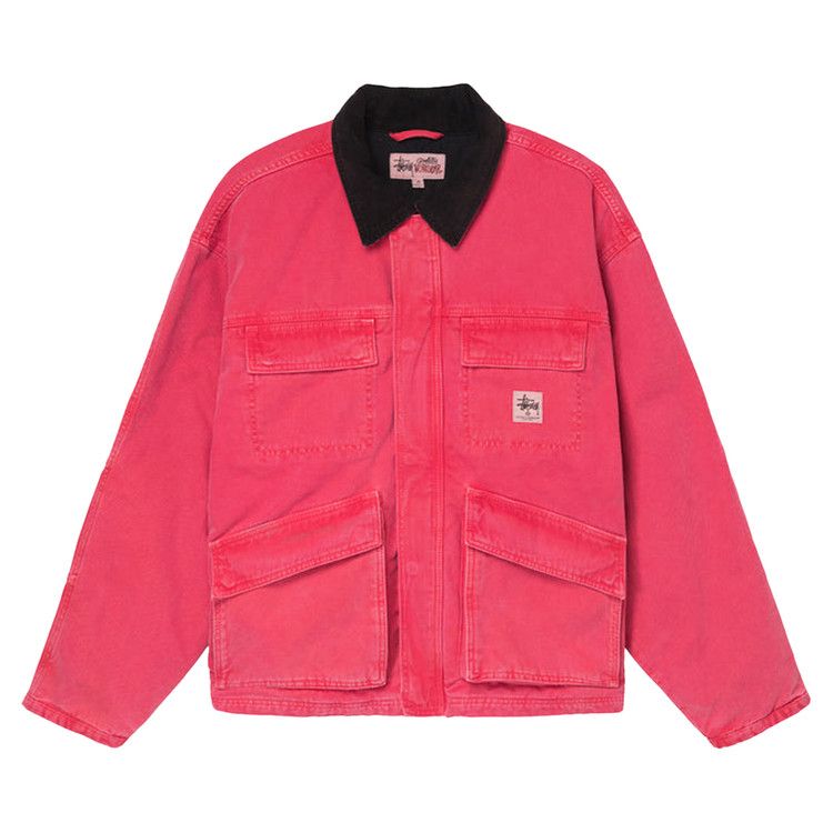 Stussy Washed Canvas Shop Jacket 'Hot Pink' - Culture Circle