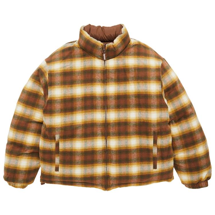 Buy Supreme Flannel Reversible Puffer Jacket 'Brown' - FW22J63