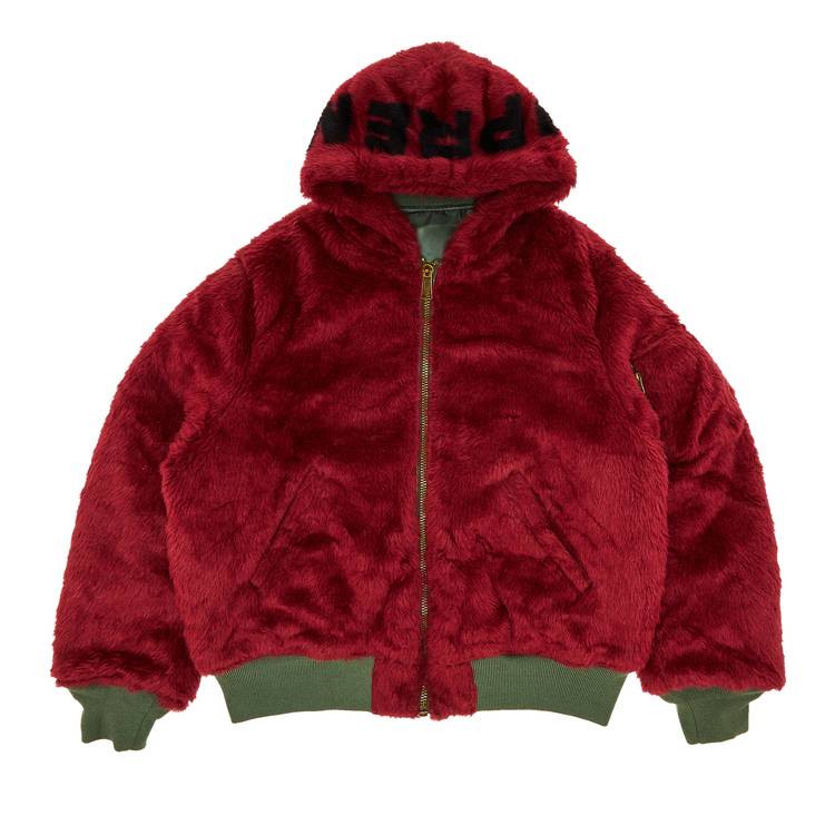 Supreme Faux Fur Reversible MA-1 'Olive' | GOAT