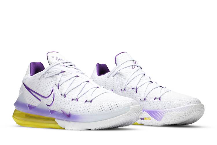 LeBron 17 Low 'Lakers' - Nike - CD5007 102 - white/voltage purple/dynamic  yellow