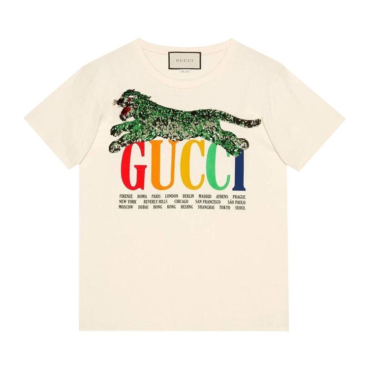 Buy Gucci Logo Printed T-Shirt 'Off White' - 492347 X9Y36 7550 | GOAT