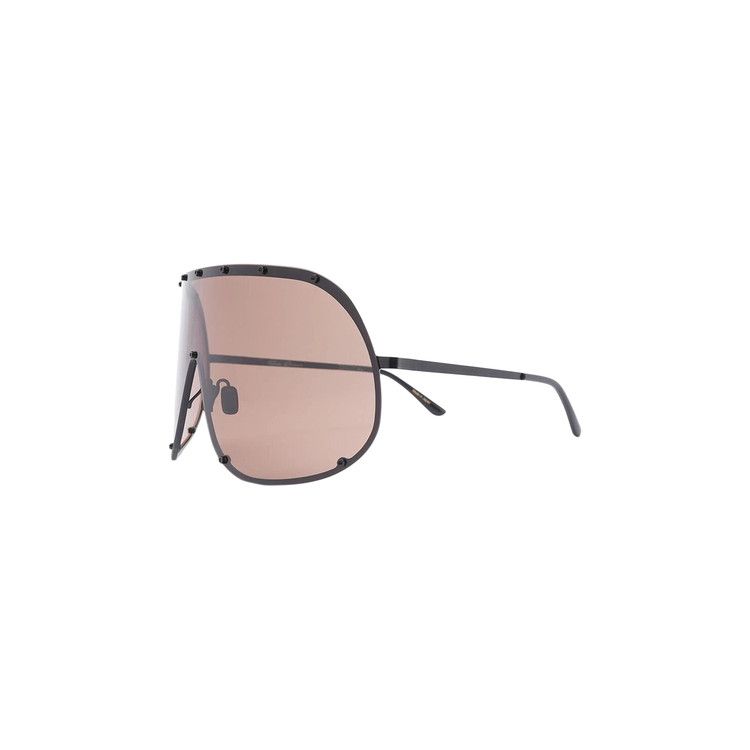 Buy Rick Owens Shield Sunglasses 'Black/Brown' - RA20S0594 GBLKBR