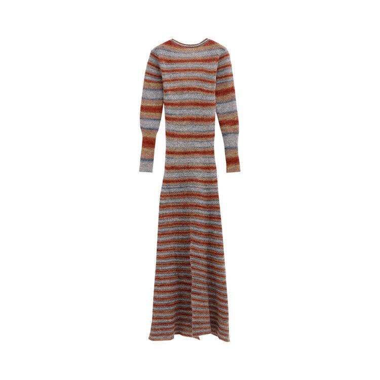jacquemus la robe perou mohair blend knit dress Buy Jacquemus Perou Long-Sleeve Knitted Striped Maxi Dress 'Red' - 193KN12  193 86451