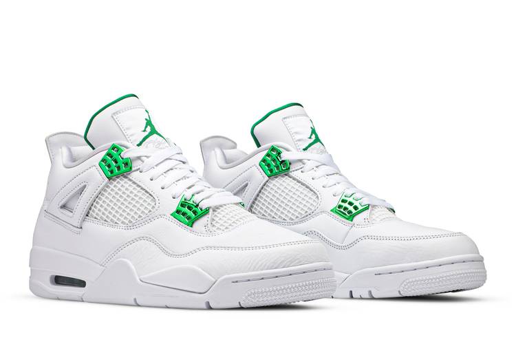 green and white jordan 4s
