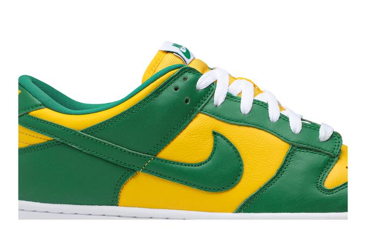 Nike Dunk Low Reverse Brazil Brasil Green Yellow Skateboarding Shoes Men  Size 13