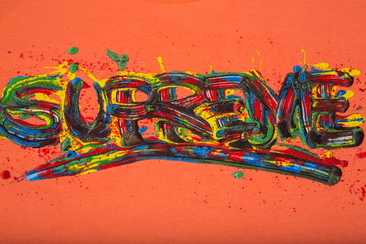 Buy Supreme Paint Logo Tee 'Neon Orange' - SS20T36 NEON ORANGE | GOAT