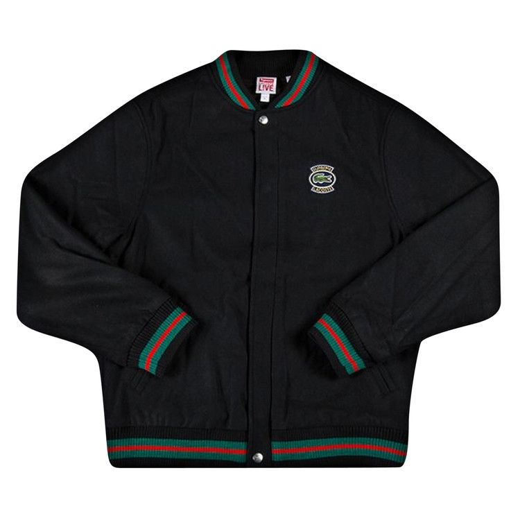 Buy Supreme x Lacoste Wool Varsity Jacket 'Black' - SS18J3