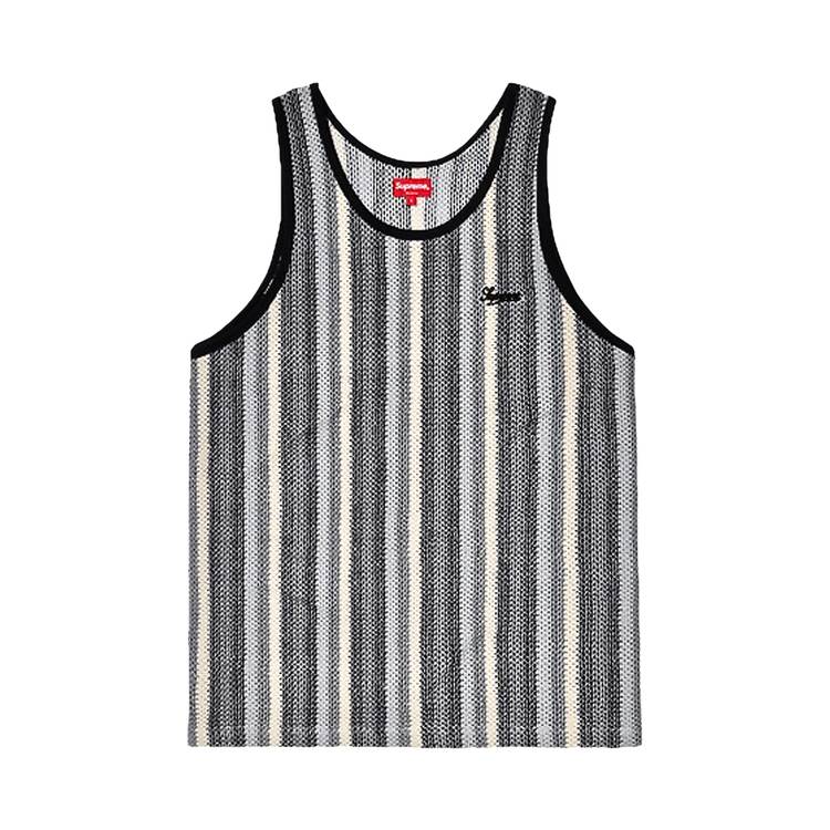 Buy Supreme Knit Stripe Tank Top 'Black' - SS19KN76 BLACK | GOAT