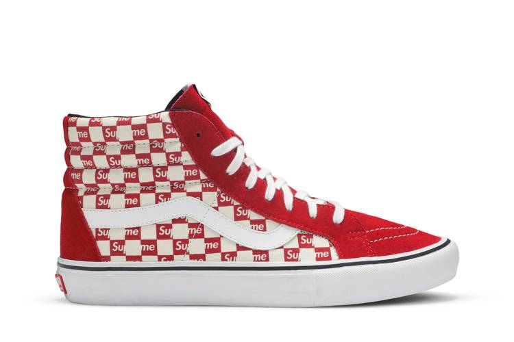 Buy Supreme x Sk8-Hi Pro 'Checkered Red' - VN0A38Z3JLY | GOAT