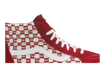 靴 Supreme VANS SK8-Hi Pro Checker Logo 27 Size 8.5- VANS Supreme x Sk8-Hi Pro Checkered Red | eBay