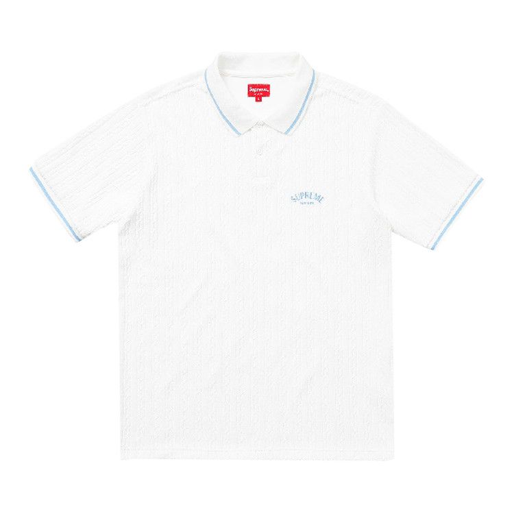 Buy Supreme Cable Knit Terry Polo 'White' - SS18KN46 WHITE | GOAT