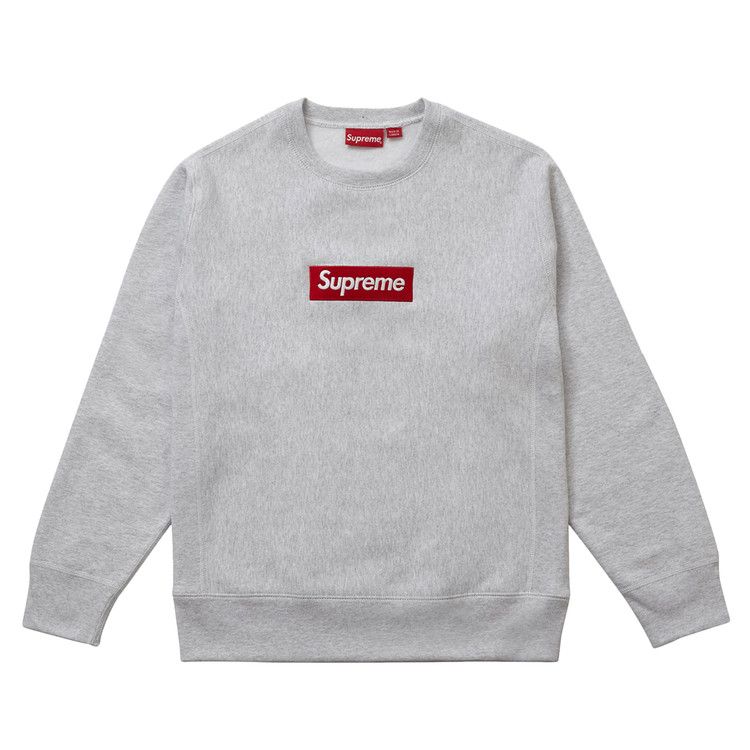 Buy Supreme Box Logo Crewneck 'Heather Grey' - FW15SW6