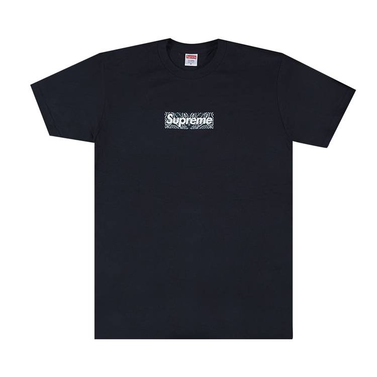 Buy Supreme Bandana Box Logo Tee 'Navy' - FW19T55 NAVY | GOAT