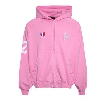 Buy Balenciaga Polo Set Zip-Up Raglan Hoodie Large Fit 'Multicolor