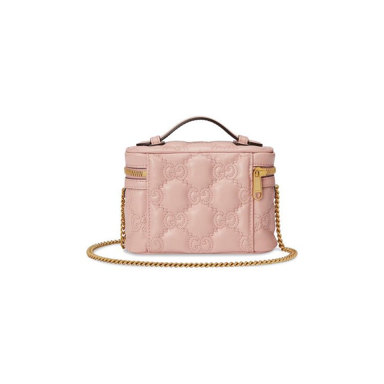 Gucci Gg Matelassé Top Handle Mini Bag Pink