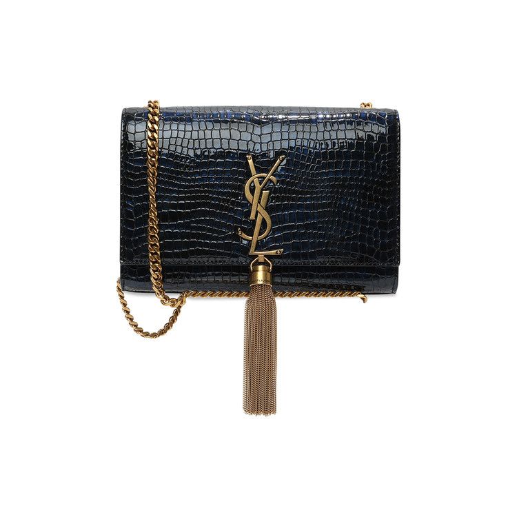 Saint Laurent Kate Small Tassel Chain Bag Blue/Black