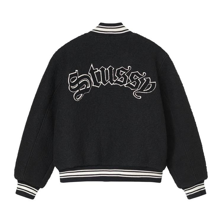 Buy Stussy Casentino Wool Varsity Jacket 'Black' - 115678