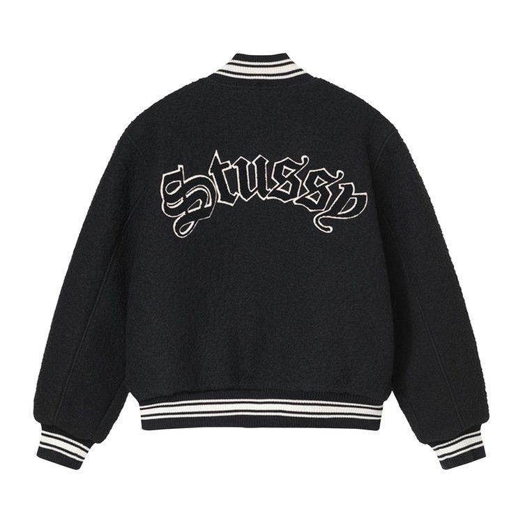 Buy Stussy Casentino Wool Varsity Jacket 'Black' - 115678