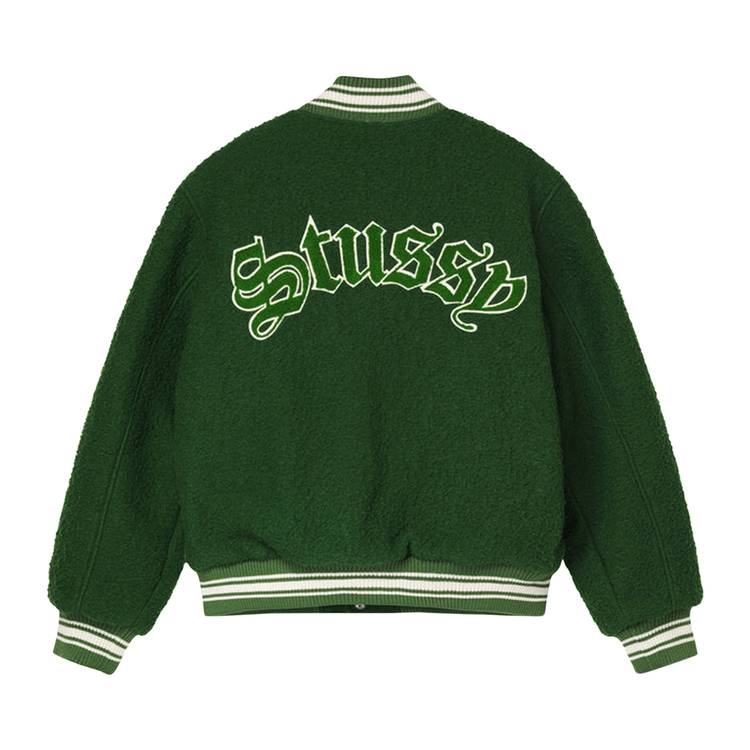 Buy Stussy Casentino Wool Varsity Jacket 'Green' - 115678 GREN