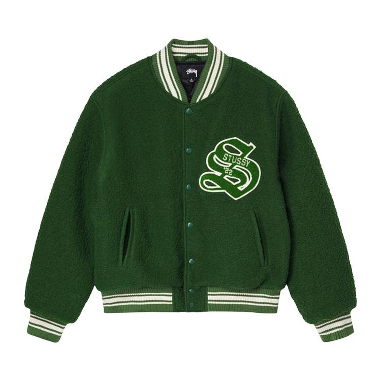 Green/Tan Varsity jacket made of Wool/Polyester/Leather – Sanpetuna