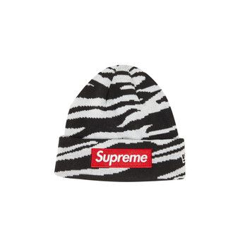 Buy Supreme x New Era Box Logo Beanie 'Zebra' - FW22BN10 ZEBRA | GOAT