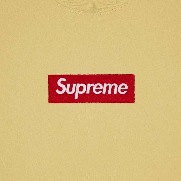 Supreme Box Logo Crewneck 'Pale Yellow' | GOAT