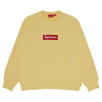Buy Supreme Box Logo Crewneck 'Pale Yellow' - FW22SW65 PALE